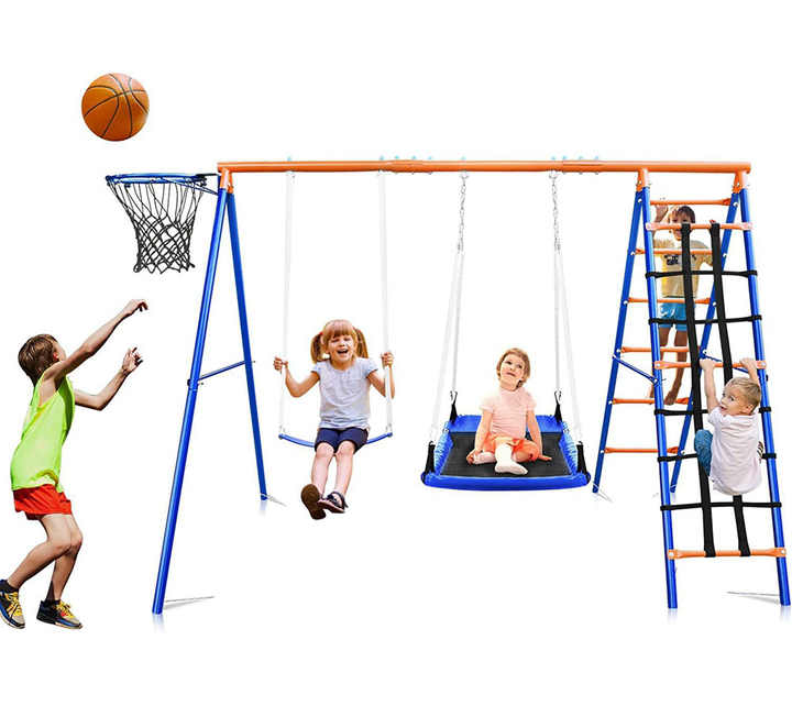 Kids Outdoor Hanging Chair - مجموعة ألعاب الأطفال 3 في 1: