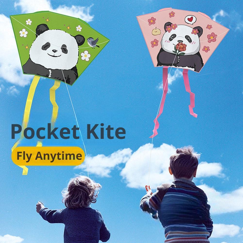 Kite Easy Fly Kids - طائرة ورقية صغيرة بتصميم كرتوني (باندا