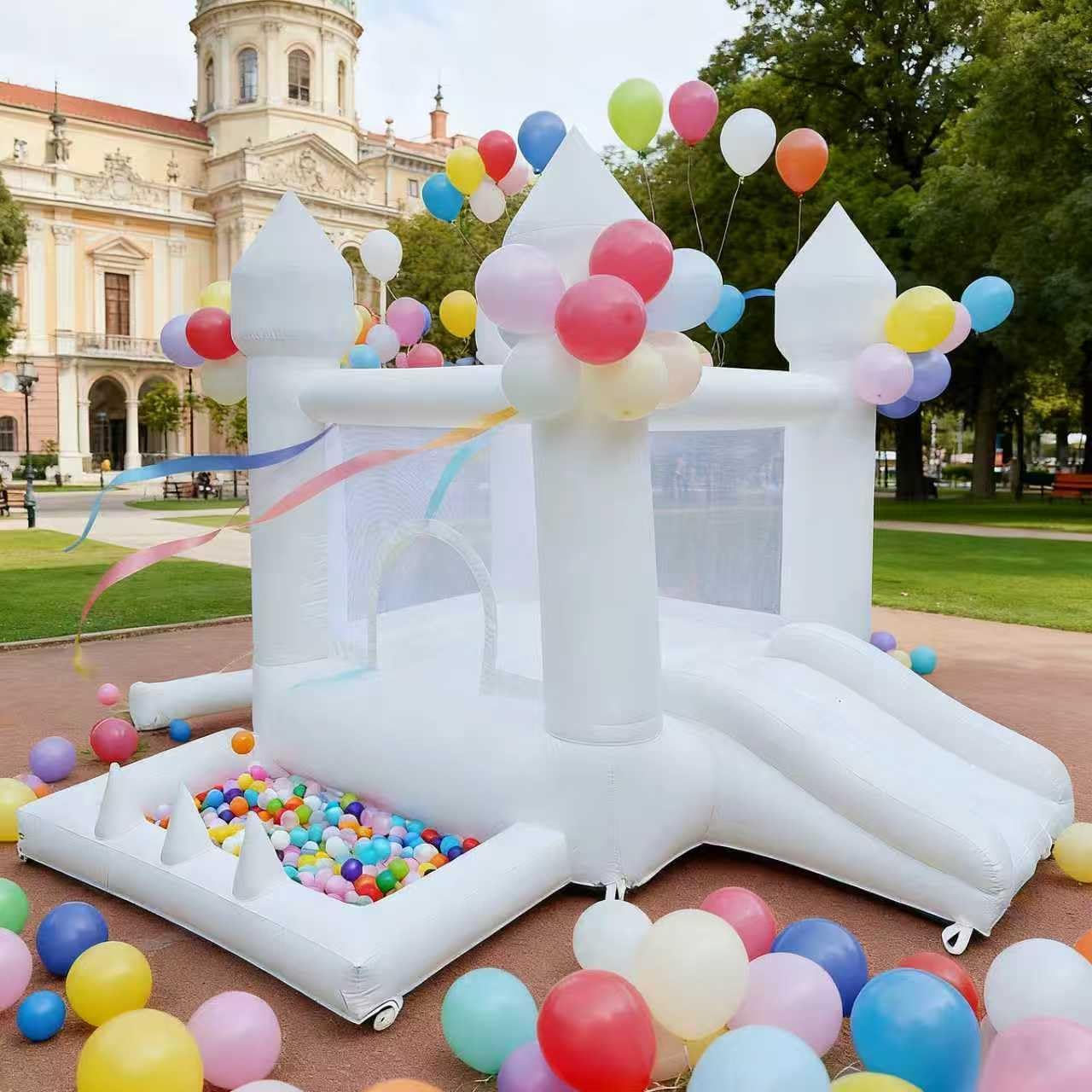 Kids Outdoor Inflatable - بيت نطاطي أبيض، قلعة نطاطية للاستخدام