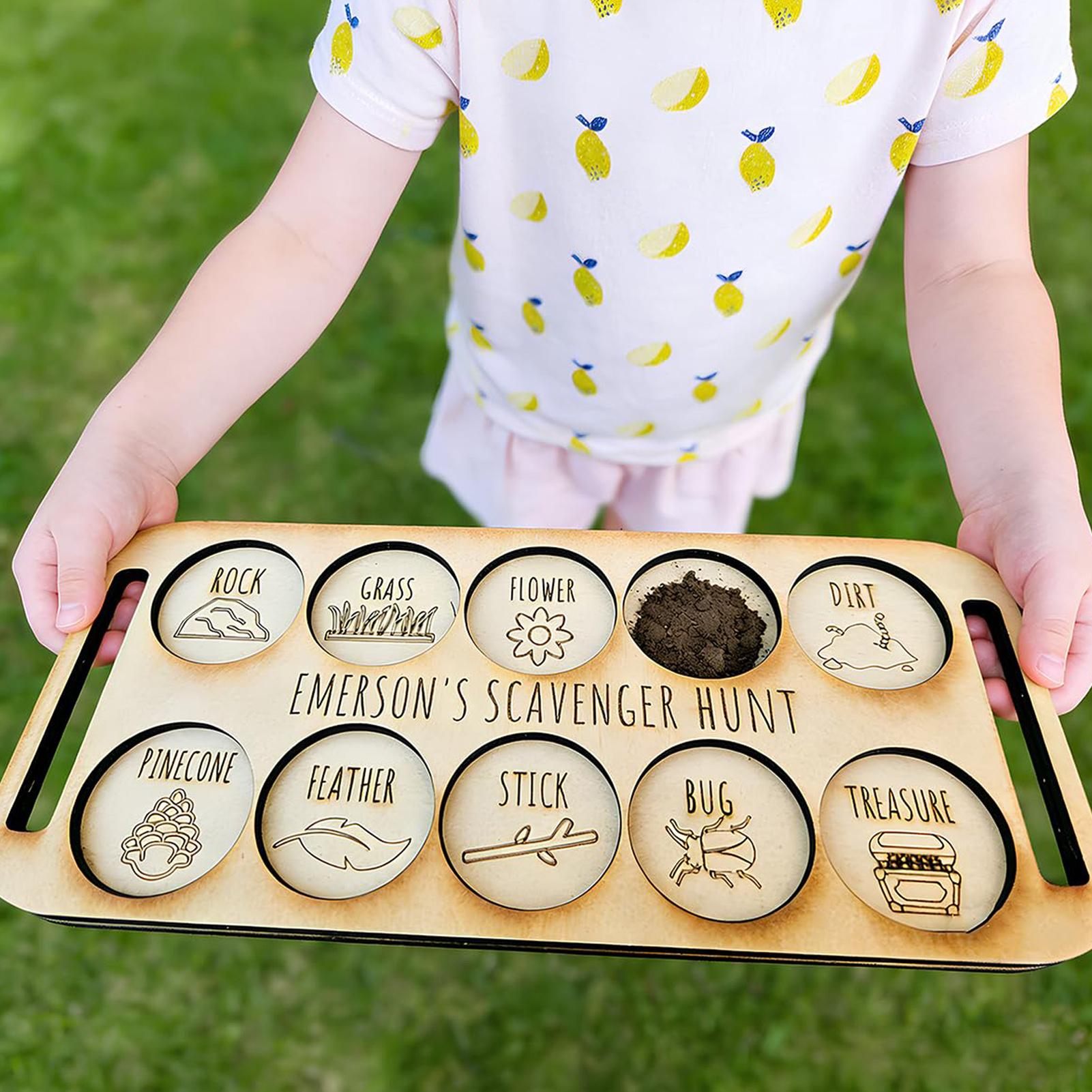 Kids Outdoor Nature Scavenger Hunt - لعبة البحث عن الكنوز للأطفال، صينية