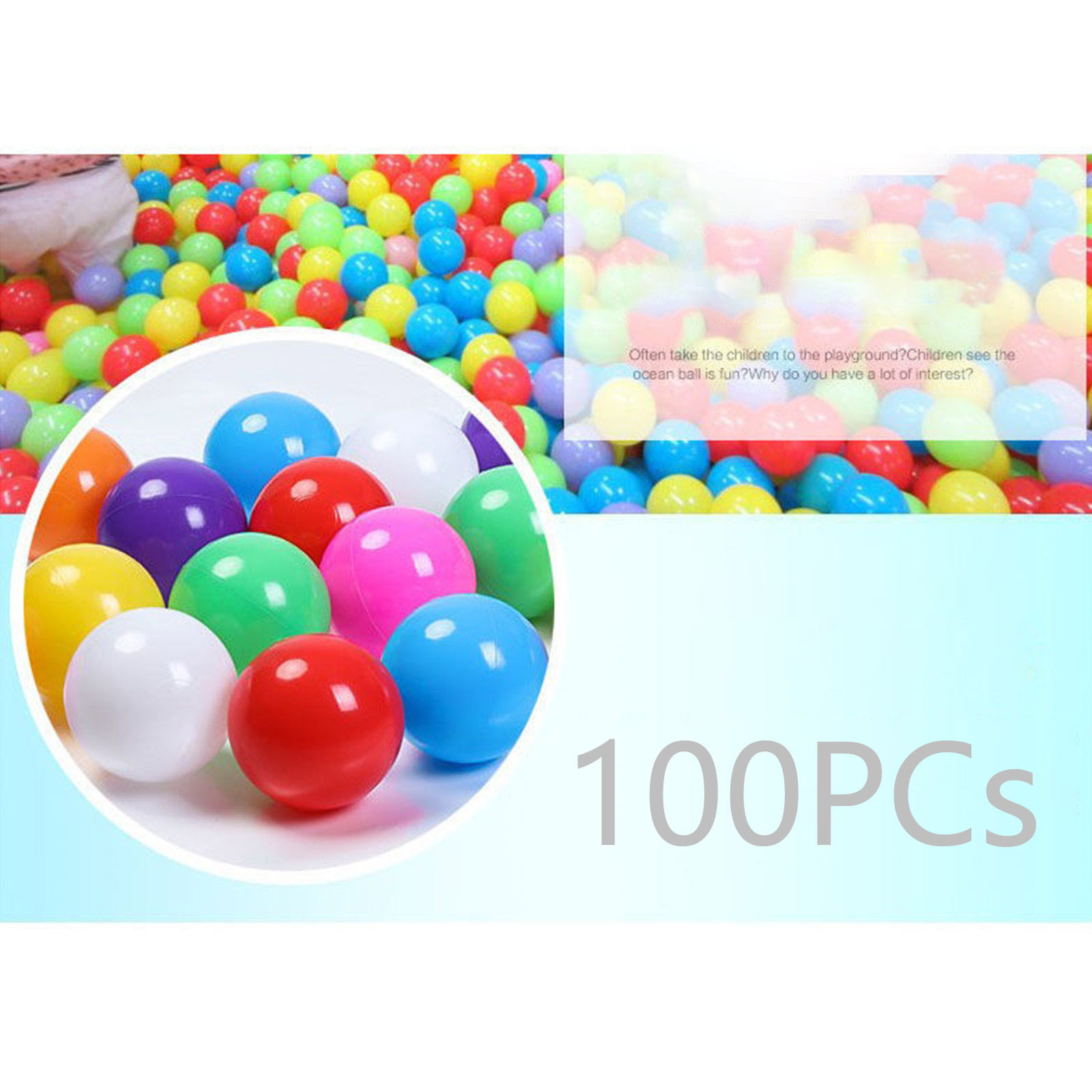 Kids Outdoor Activity Centre - 100 قطعة كرات بلاستيكية للأطفال مقاس