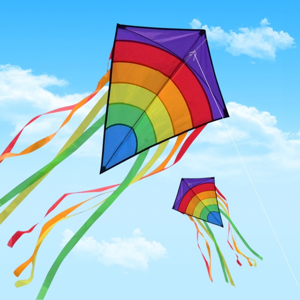 Kite Easy Fly Kids - طائرة ورقية ملونة بألوان قوس قزح
