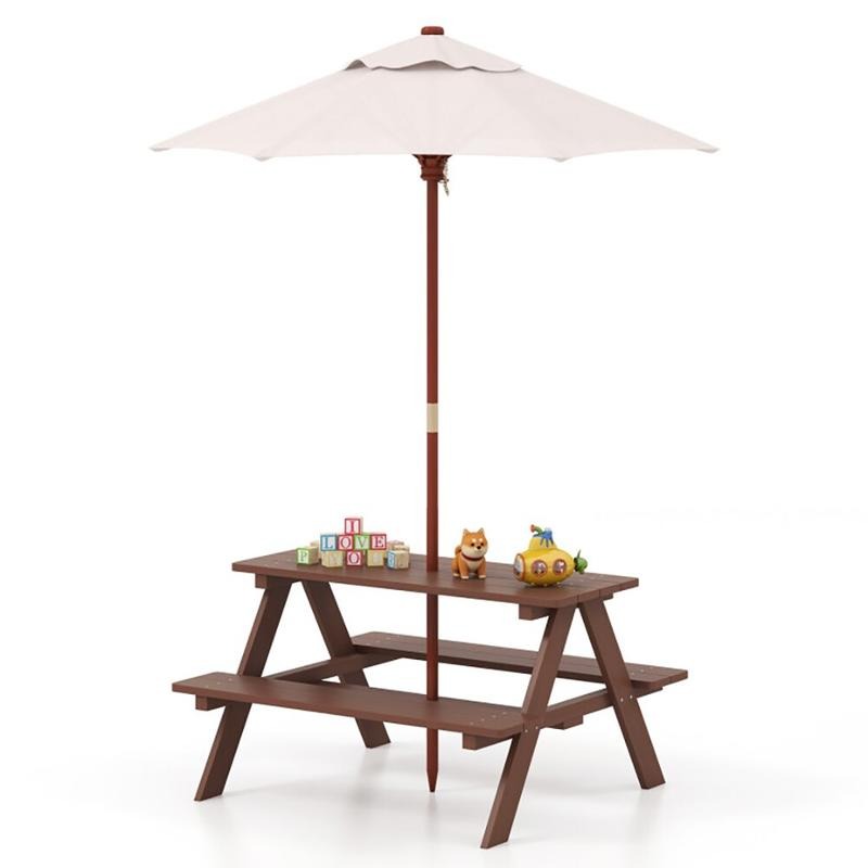 Kids Outdoor Umbrella - طاولة نزهة خارجية للأطفال مع مقاعد
