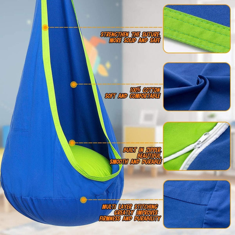 كرسي أرجوحة معلق للأطفال مع وس - مراجعة Kids Outdoor Hanging Chair وسعره