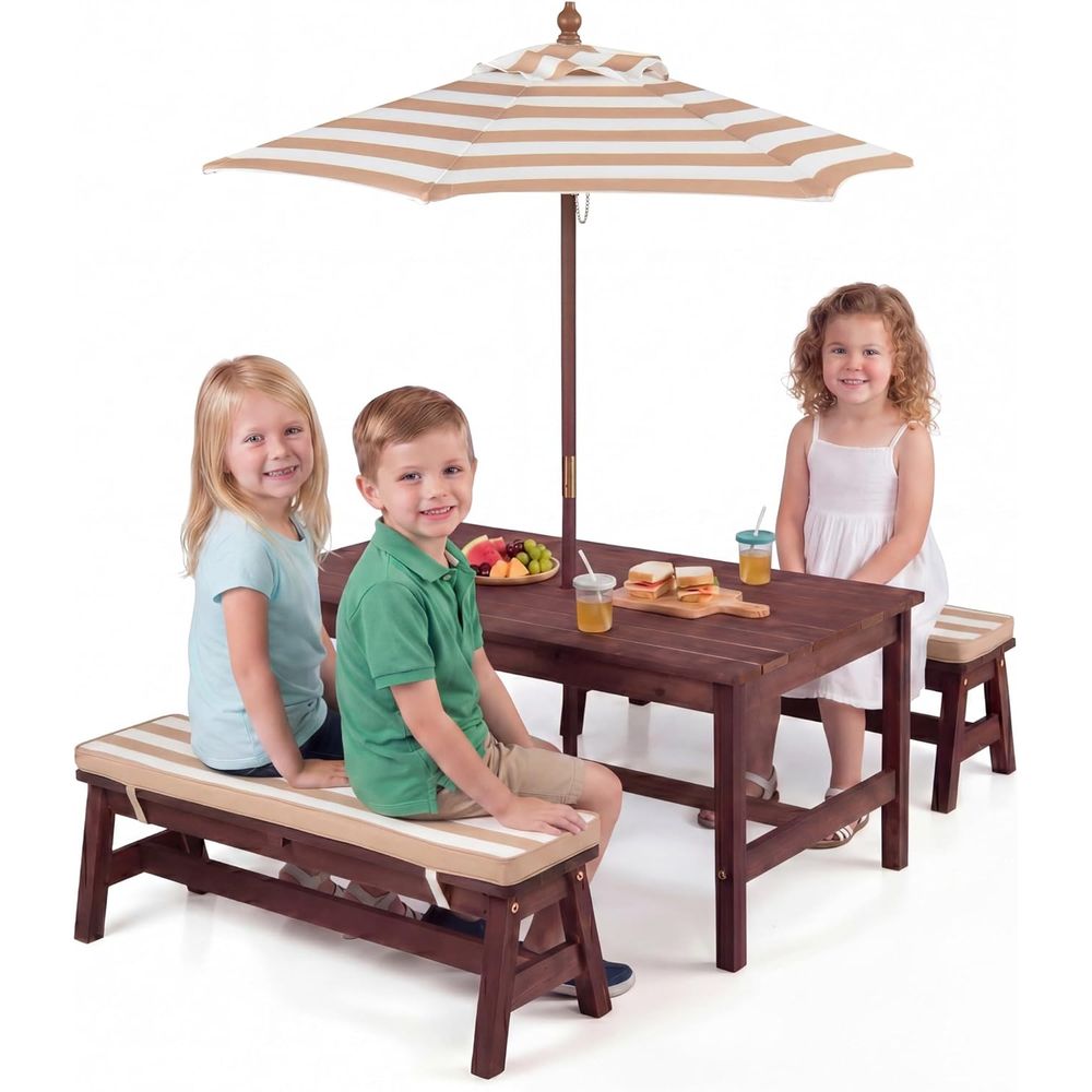 طاولة نزهة للأطفال، سطح طاولة  - مراجعة Kids Outdoor Umbrella وسعره