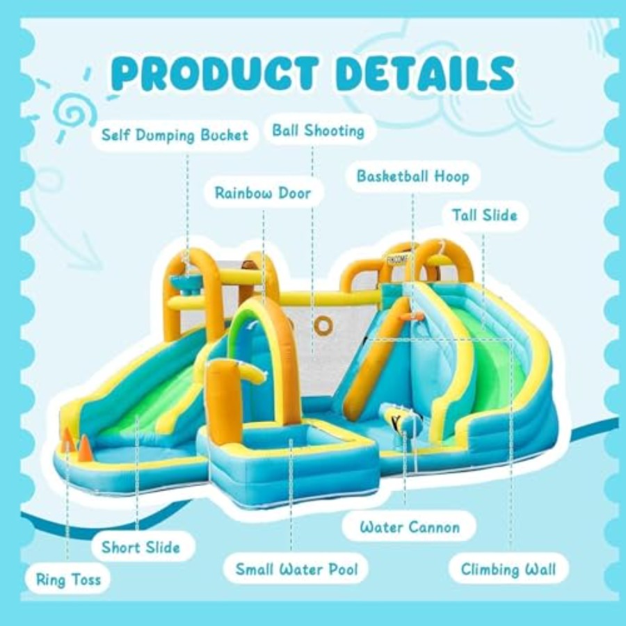 منزلق مائي قابل للنفخ للأطفال  - مراجعة Kids Outdoor Inflatable وسعره