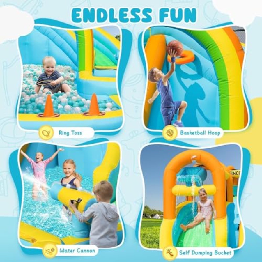 منزلق مائي قابل للنفخ للأطفال  - مراجعة Kids Outdoor Inflatable وسعره