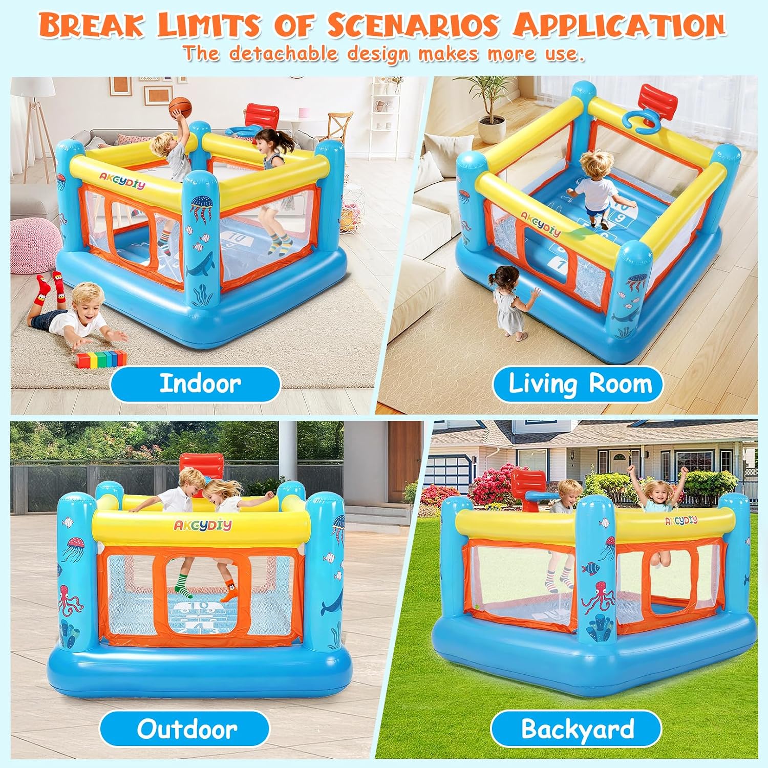 بيت قفز قابل للنفخ من البولي ف - مراجعة Kids Outdoor Inflatable وسعره