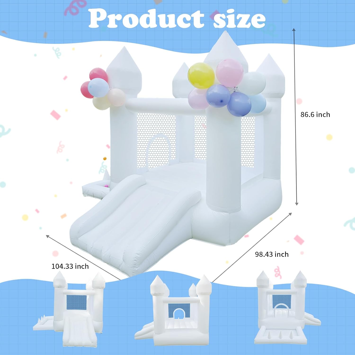 بيت نطاطي أبيض، قلعة نطاطية لل - مراجعة Kids Outdoor Inflatable وسعره