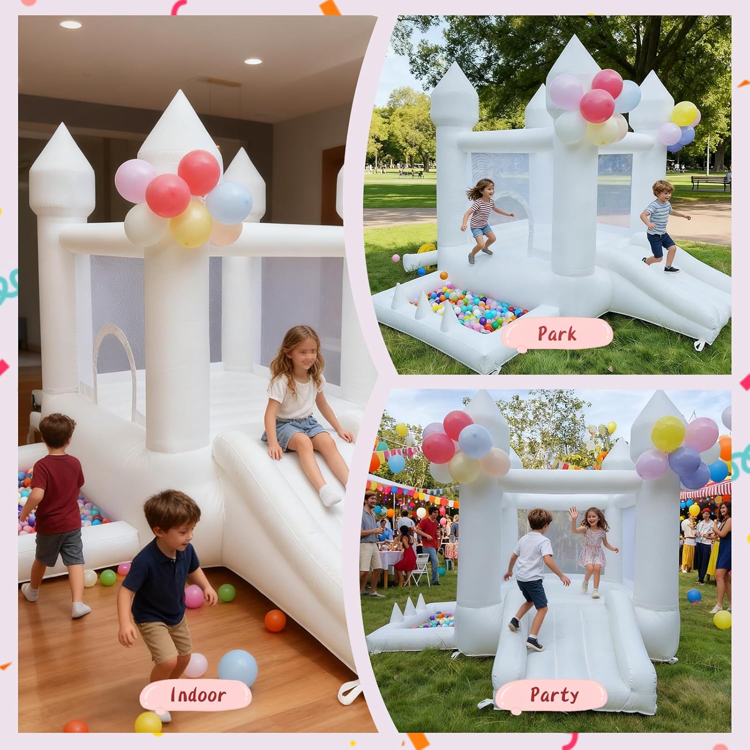بيت نطاطي أبيض، قلعة نطاطية لل - مراجعة Kids Outdoor Inflatable وسعره