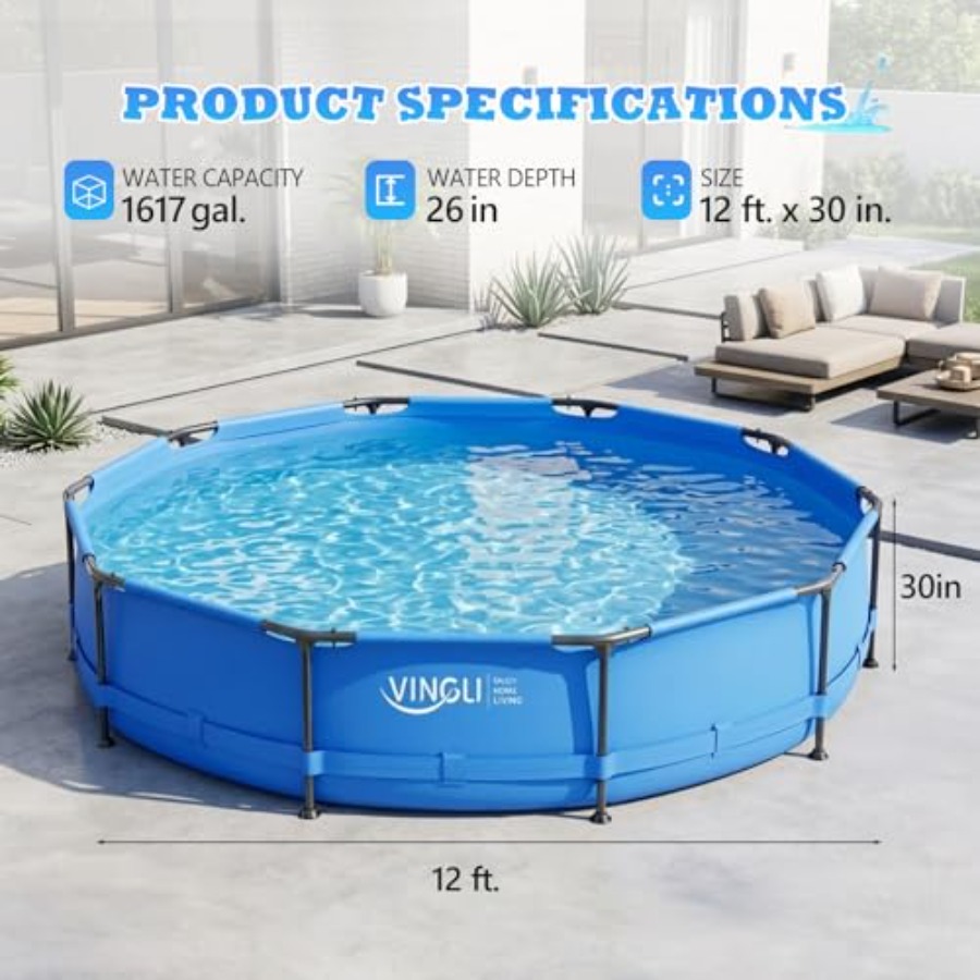 مسبح خارجي محمول بإطار معدني،  - مراجعة Kids Outdoor Pool وسعره