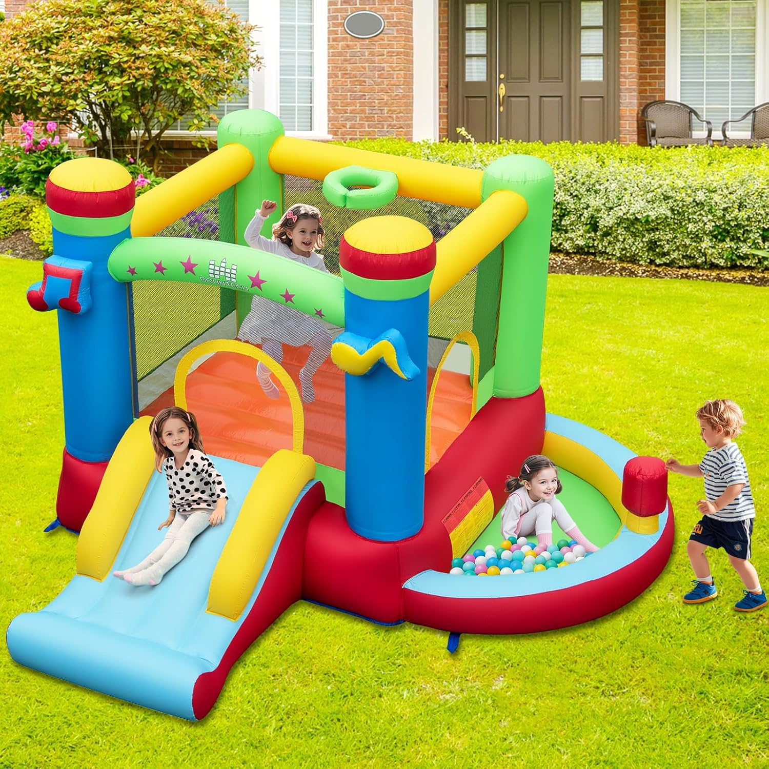 بيت قفز قابل للنفخ مع حوض كرات - مراجعة Kids Outdoor Inflatable وسعره