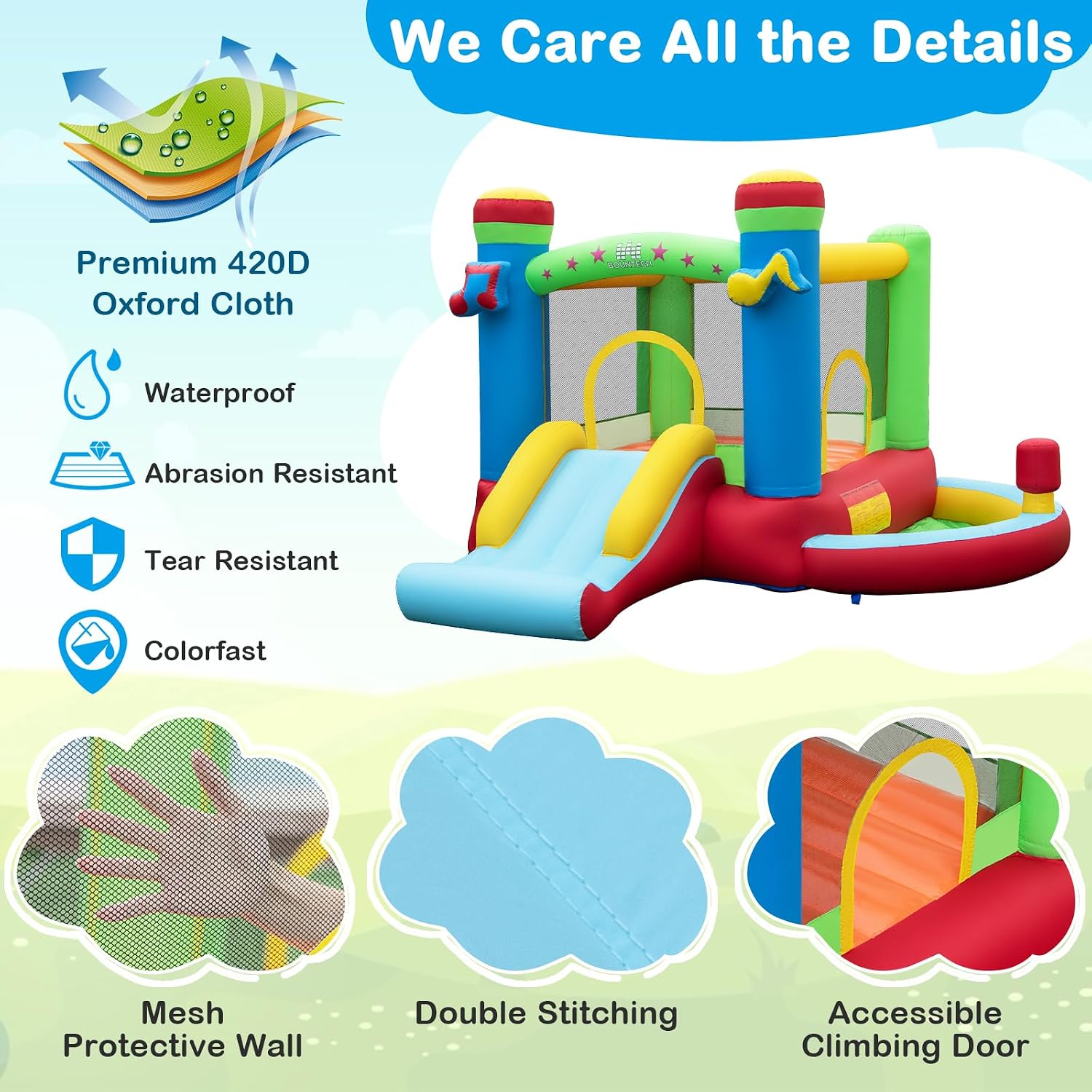 بيت قفز قابل للنفخ مع حوض كرات - مراجعة Kids Outdoor Inflatable وسعره