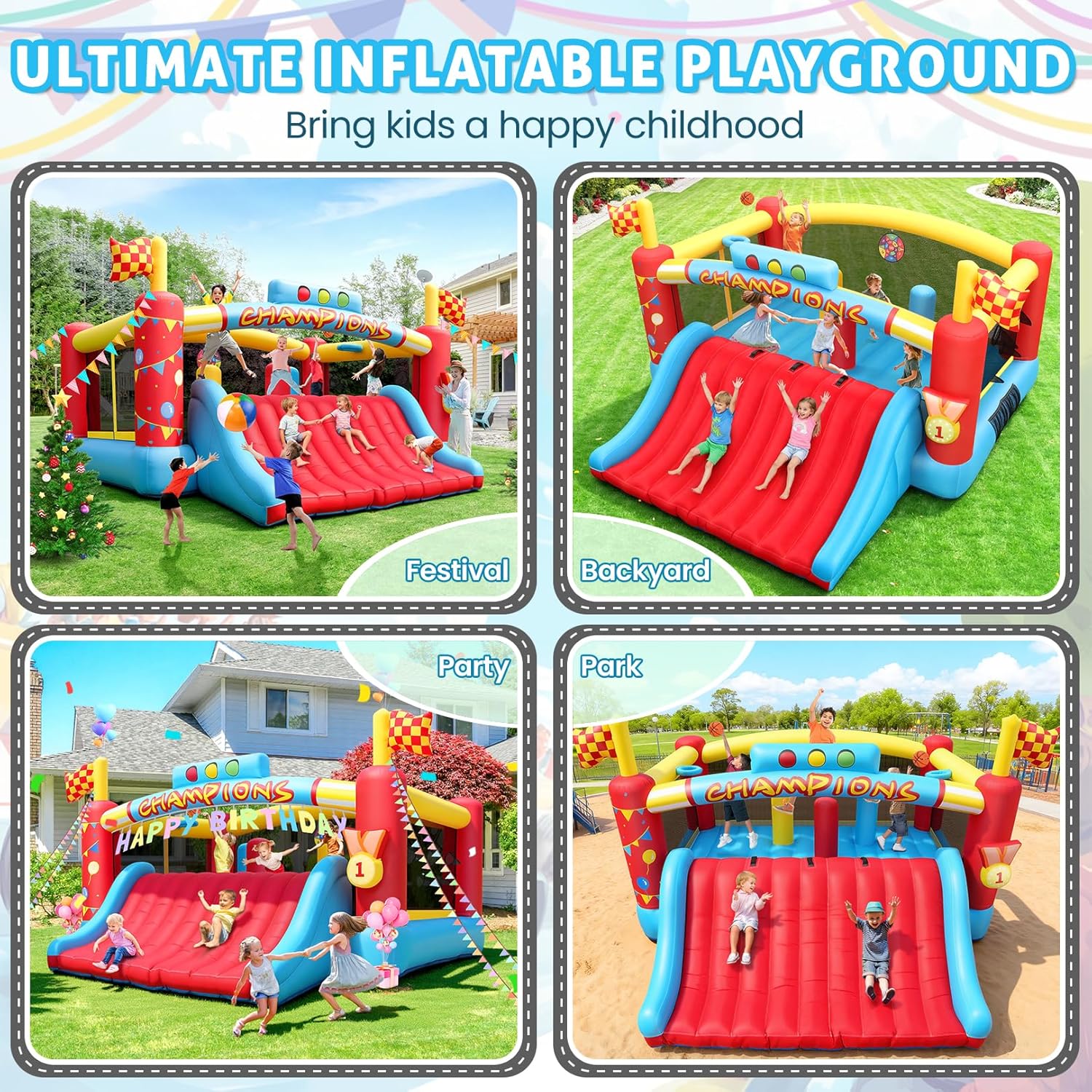 بيت قفز قابل للنفخ كبير للأطفا - مراجعة Kids Outdoor Inflatable وسعره