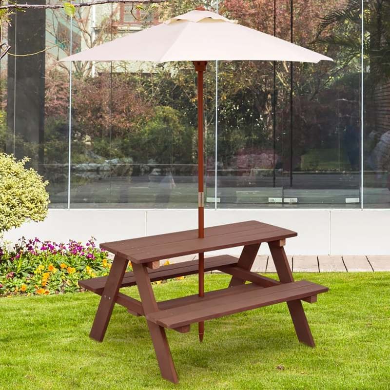 طاولة نزهة خارجية للأطفال مع م - مراجعة Kids Outdoor Umbrella وسعره