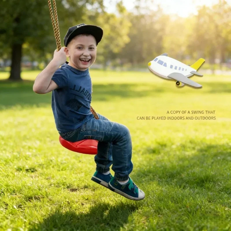 كرسي هزاز معلق متين بتصميم قرص - مراجعة Kids Outdoor Hanging Chair وسعره