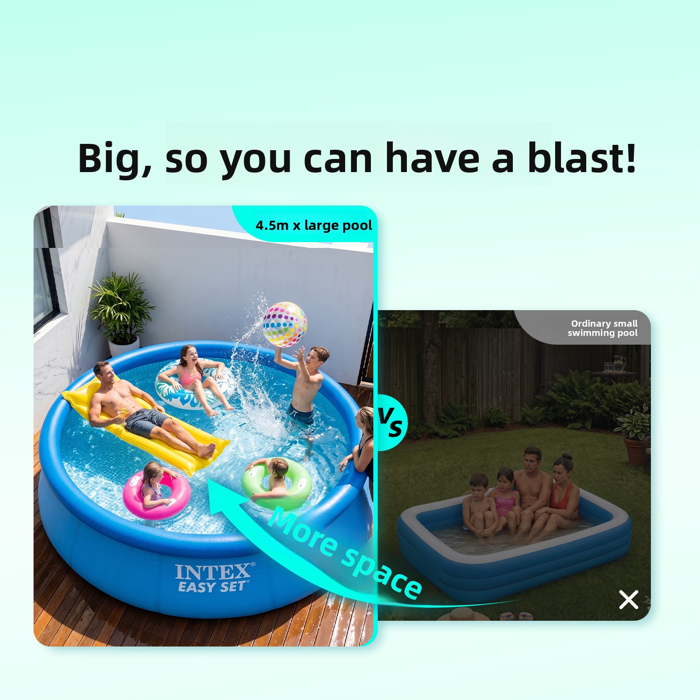 حوض سباحة عائلي قابل للنفخ كبي - مراجعة Kids Outdoor Pool وسعره